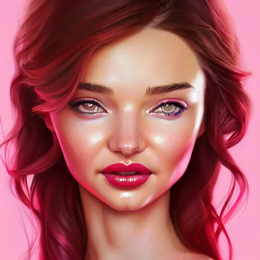 Prompt: a portrait of miranda kerr, pastel crimson - red, art by lois van baarle and loish and ross tran and rossdraws and sam yang and samdoesarts and artgerm and saruei and disney and wlop, digital art, highly detailed, intricate, sharp focus, trending on artstation hq, deviantart, unreal engine 5, 4 k uhd image