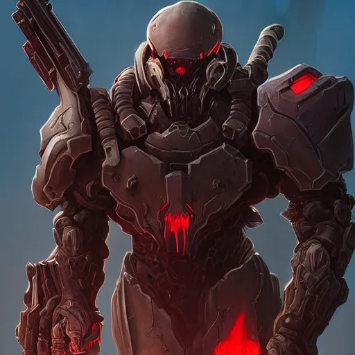 Image similar to doom slayer, warframe, undead, fantasy art heartstone video game icon, 2 d game art gta cover, official fanart behance hd artstation by jesper ejsing, by rhads, makoto shinkai and lois van baarle, ilya kuvshinov, rossdraws