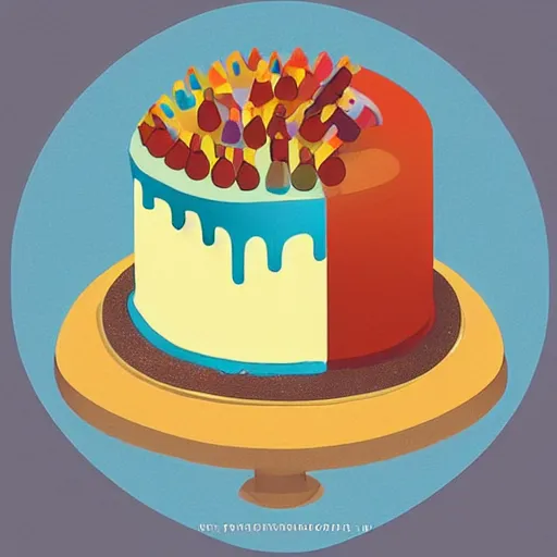 Prompt: “a birthday cake and wine imagined by Petros Afshar”