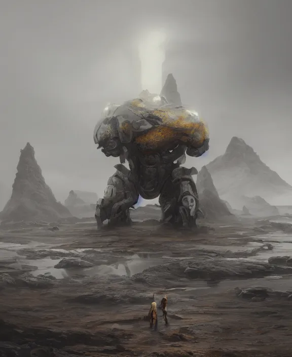 Prompt: surreal epic, masterpiece, romantic prometheus white exploration base, ancient ochre palette, building architecture by ruan jia, mecha floor, futuristic, blame, white architecture in the beach in iceland, foggy, highly detailed, digital painting, arstation, concept art, hyperealistic octane render, unreal engine