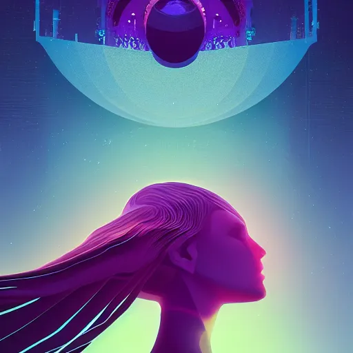 Image similar to a goddess by Petros Afshar and Beeple