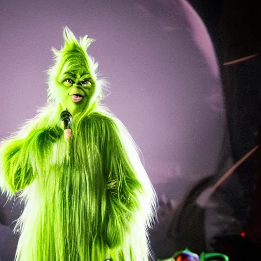 Prompt: billie eilish as a grinch 8 k