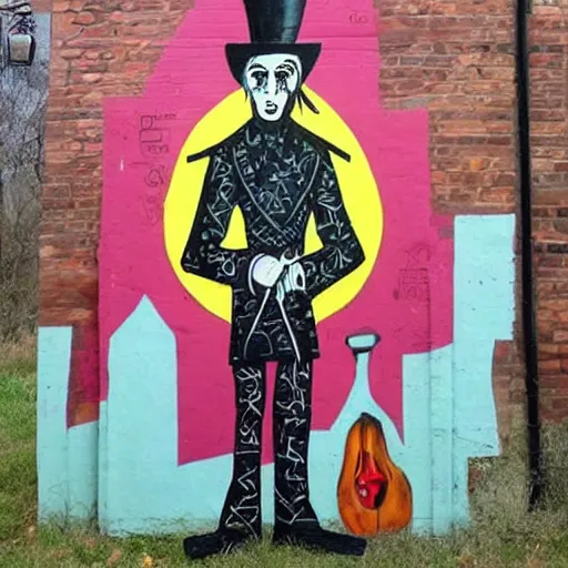 Image similar to transylvanian folk art, in the style of graffiti, made by jr