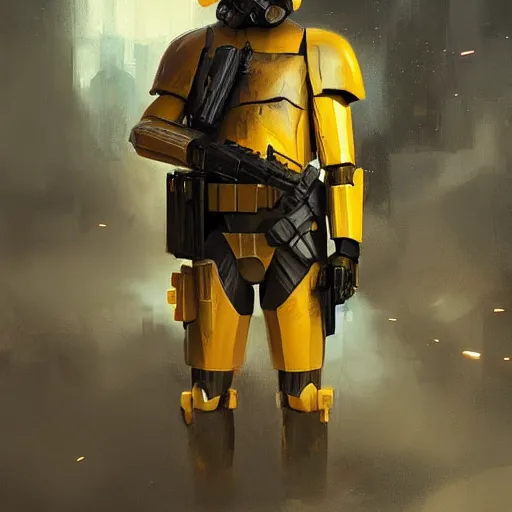 Image similar to portrait of a man by greg rutkowski, a soldier of the eternal sith empire, wearing a black and yellow tactical gear, star wars expanded universe, highly detailed portrait, digital painting, artstation, concept art, smooth, sharp foccus ilustration, artstation hq