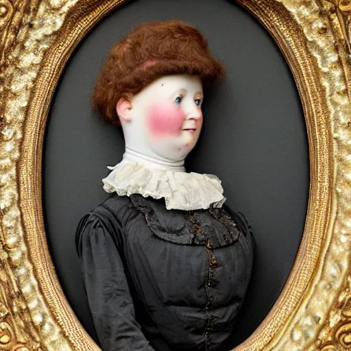 Image similar to close up portrait of a life size victorian female automaton standing with a child, 8 k, soft lighting, highly detailed realistic, face in focus 1 8 9 0's liminal