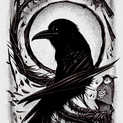 Prompt: a macabre raven by tim doyle and chris leib, from nightmare before christmas | detailed | elegant | trending on artstation