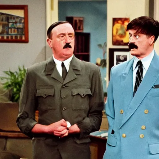 Prompt: A still of Hitler in the 1980s sitcom Full House