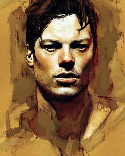 Image similar to portrait of david gilmour by greg rutkowski in the style of egon schiele