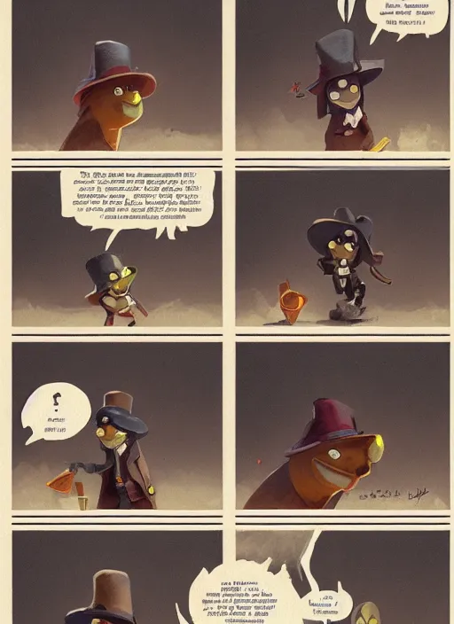 Prompt: a hat in time, funny vintage comic by greg rutkowski