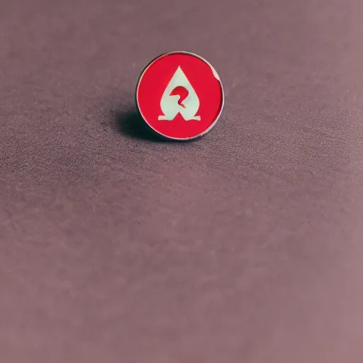 Image similar to a photo of a retro minimalistic clean fire warning enamel pin, studio lighting, behance