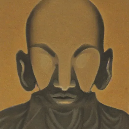 Prompt: symmetrical zen monk with steam from ears