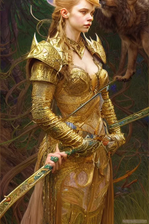 Image similar to highly detailed full shot portrait of a enchanted wolf in the form of a beautiful young princess. d & d, art by donato giancola and ruan jia and carl larsson and magali villeneuve. trending on artstation, intricate details, energetic composition, golden ratio, concept art, illustration, elegant art