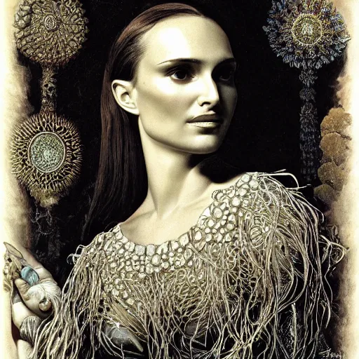 Image similar to portrait of natalie portman by ernst haeckel