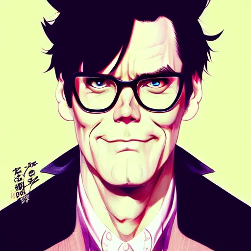 Image similar to jim carrey, portrait shinkai makoto studio ghibli studio key hideaki anno sakimichan stanley artgerm lau rossdraws james jean marc simonetti elegant highly detailed digital painting artstation pixiv