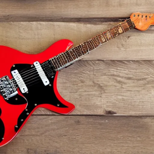 Prompt: an electric guitar made entirely out of bitcoin