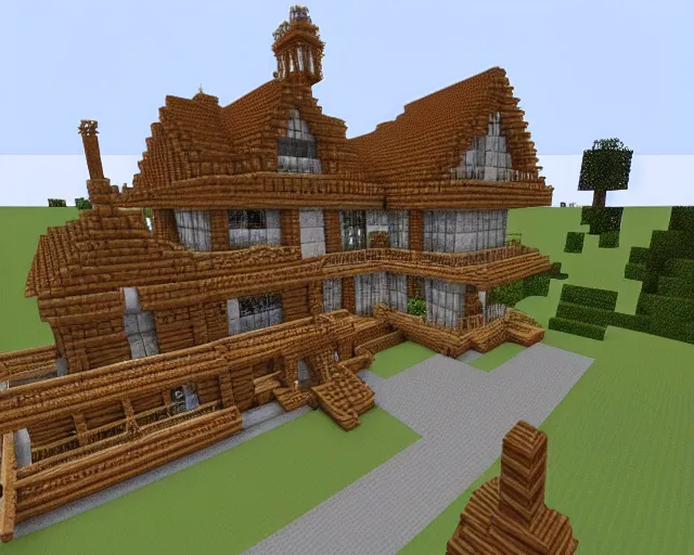 wooden mansions in minecraft