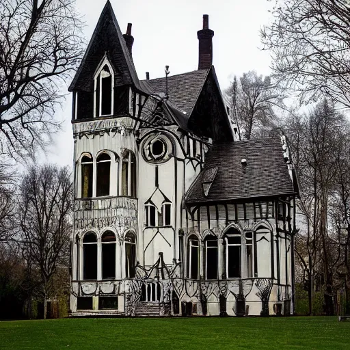 Image similar to a gothic house in the shape of the letter u