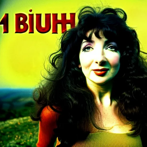 Image similar to Kate Bush 1970s Album Running up that hill, high resolution 4K HD