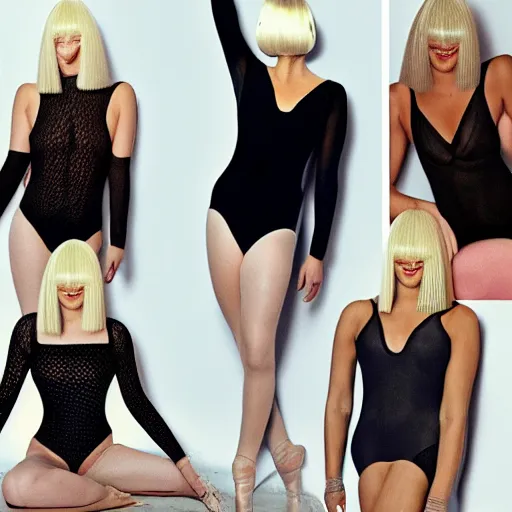 Image similar to sia furler wearing a leotard photoshoot