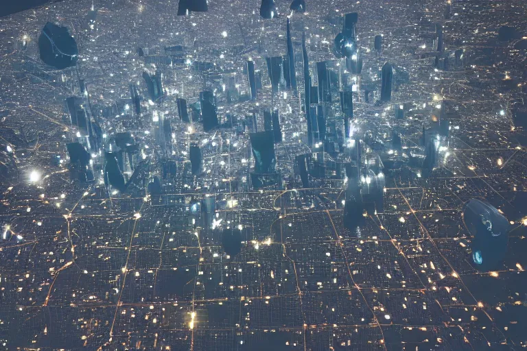 Image similar to planetwide alien cityscape viewed from outer space