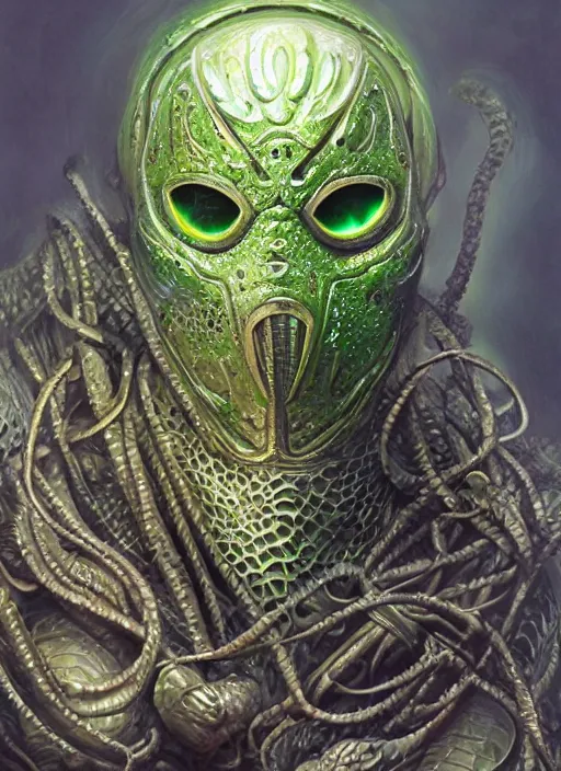 Image similar to lime peel mf doom reptile eyes, metal lime scaled skin. intricate, elegant, highly detailed, centered, digital painting, artstation, concept art, smooth, sour, sharp focus, illustration, artgerm, tomasz alen kopera, peter mohrbacher, donato giancola, joseph christian leyendecker, wlop, frank frazetta