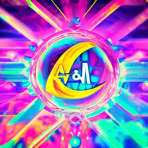 Image similar to a and w vaporwave logo, colorful, digital art, cosmic, 3 d high definition, trending on art station, photorealistic, high resolution, 8 k, octane, hyper detailed, insane details, intricate, elite, ornate, elegant trend, highly detailed and intricate, sharp focus, photography, unreal engine