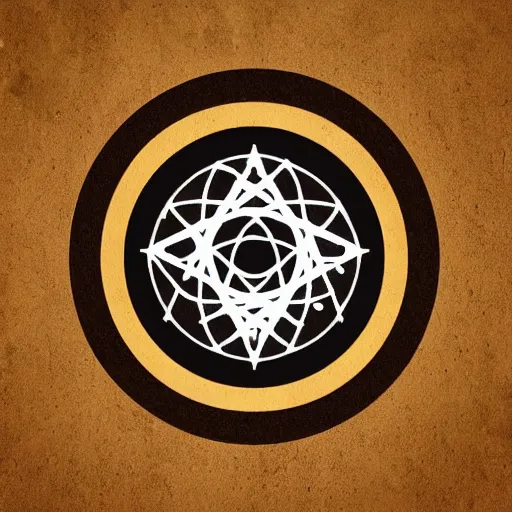 Image similar to a minimalist contemporary logo of a Visionary Urban Shaman Lightworker Alchemist Druid, Mystery, Love, wholeness, rooted lineage, web of life, open eye freedom clean geometry, symmetry, vector art, rule of thirds, golden mean, cymatics, enneagram, logotype