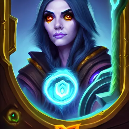 Image similar to Portrait of a sorceress, Hearthstone official trending art, exagerated accurate details, trending on MasterpieceStation in category 'Perfect same eyes'
