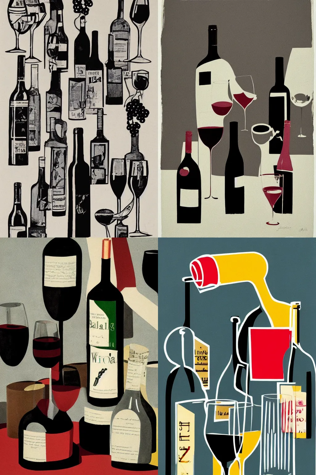 Prompt: a wine illustration by John Baldessari