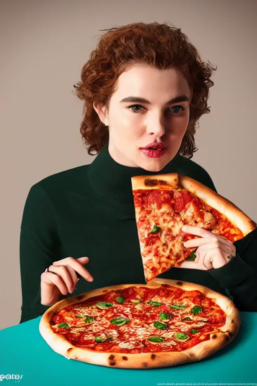 Image similar to queen margherita ( savoy ) eating!!! a pizza! margherita, full body, portrait photo, diffuse light, trending on artstation, octane, masterpiece