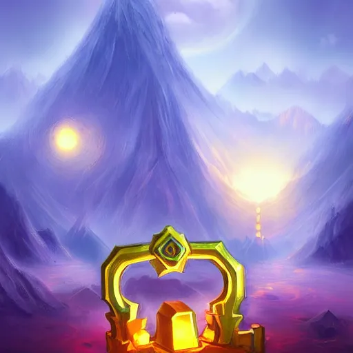 Image similar to a glowing simple giant lock, fantasy digital art, in the style of hearthstone artwork