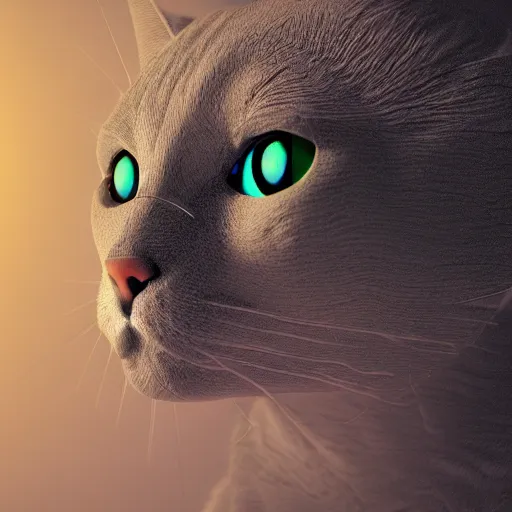 Prompt: a cybernetically enhanced cat, digital art, 3 d, render, blender