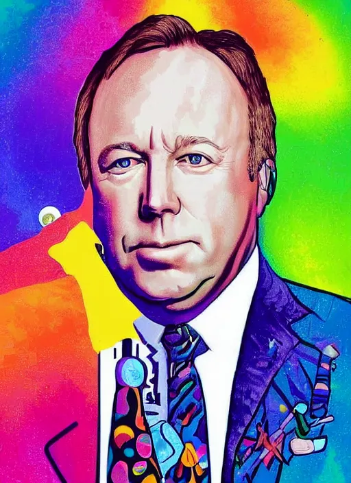 Image similar to alex jones by lisa frank and Zbigniew Brzezinski