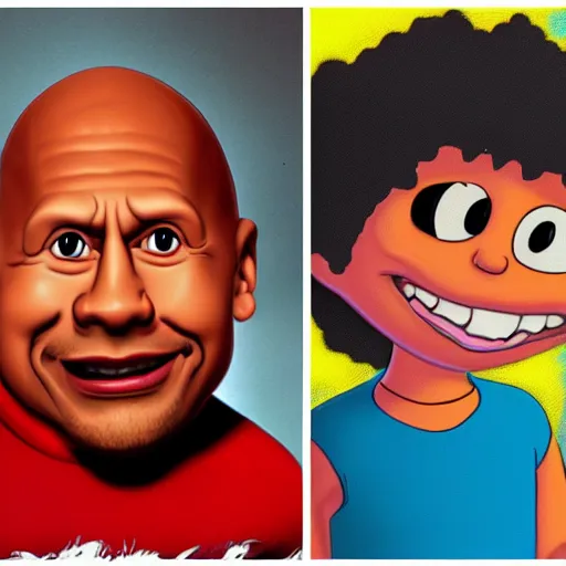 Prompt: dwayne johnson in rugrats