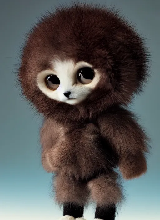 Prompt: cute fur animal as a doll, artdoll, portrait by greg hildebrandt, studio lighting, muted colors, by terry richardson, handmade, by beeple, ultrarelistic, extreme detail, reflections, trending on artstation, 8 k