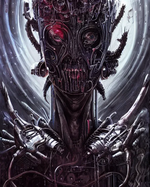 Image similar to cyborg black metal singer, by antonio j. manzanedo, giger, alex grey, android jones, wayne barlowe, philippe druillet, raymond swanland, cyril rolando, josephine wall, harumi hironaka, trending on artstation