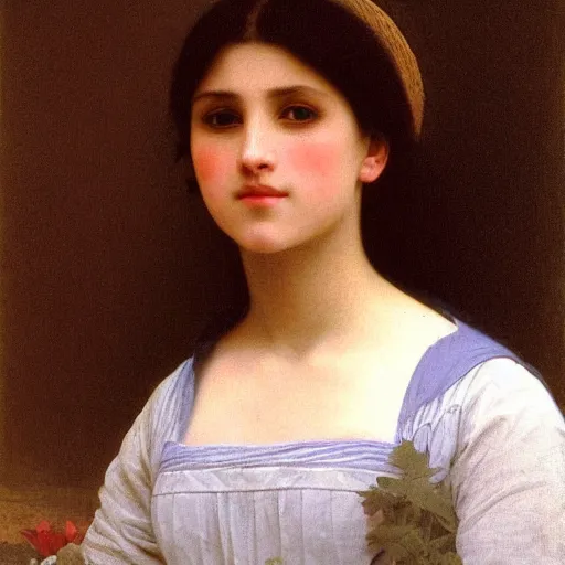 Image similar to a portrait of a character in a scenic environment by William-Adolphe Bouguereau