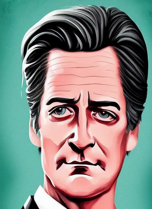 Prompt: portrait of kyle maclachlan as dale cooper by cristiano siqueira