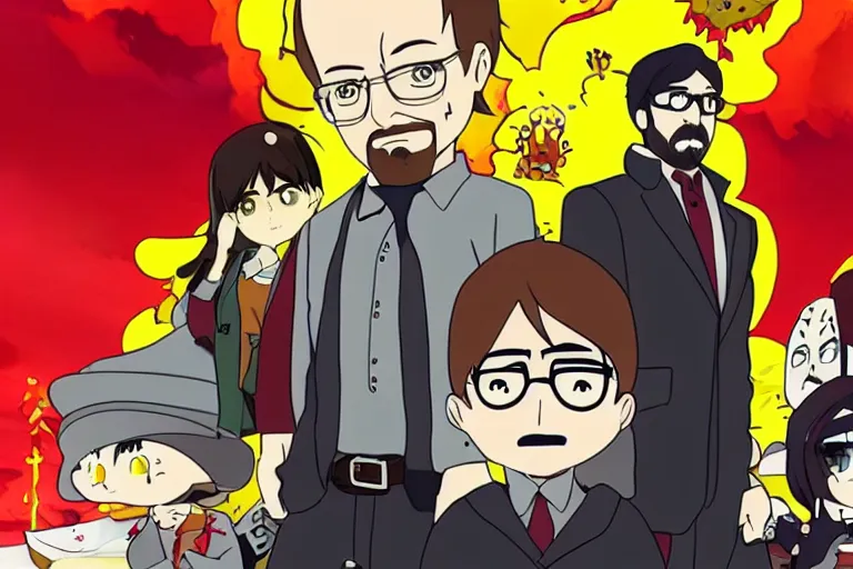 Image similar to Breaking Bad adaptation, Studio Trigger, anime film still