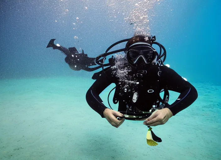 Image similar to underwater photo of scuba diver weaving a basket underwater, 8 k, 1 2 0 mm f 5. 6
