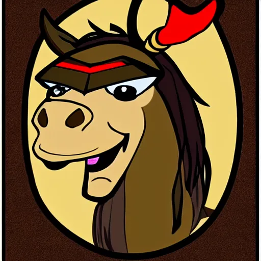 Image similar to cartoon donkey viking