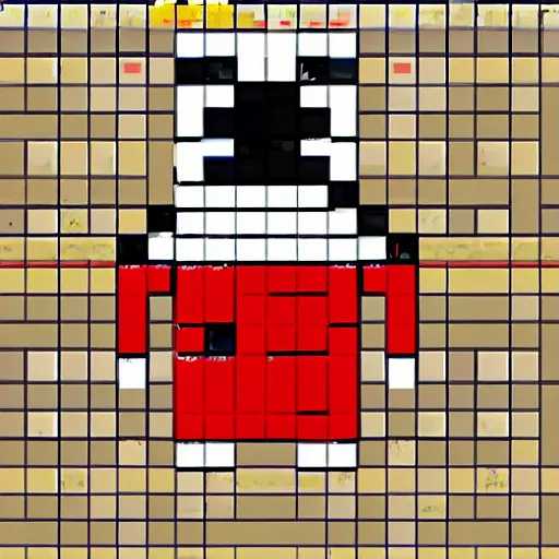 Image similar to pixel art soviet penguin commander video game character