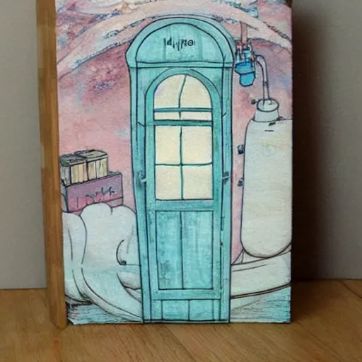 Image similar to dream a shabby chic time machine by vanessa morales, studio ghibli,