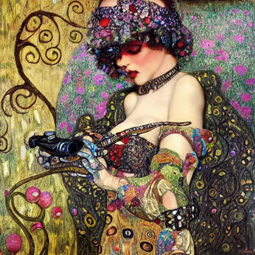 Prompt: pug caterpillar hybrid smoking hooka in wonderland, intricate detail, painting, jazz age, klimt, royo, frazetta, whealan,