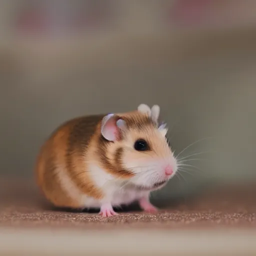 Image similar to a very tiny dwarf hamster : : eating and consuming a minuscule and tiny screaming little child : :, realistic, depth of field, bokeh blur, studio lighting, detailed, 4 k ultra hd