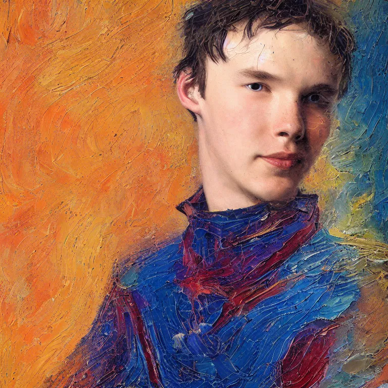 Prompt: Beautiful warmly lit close up studio portrait of young teenage Doctor Strange sweetly smiling cute, impasto oil painting heavy brushstrokes by Cy Twombly and Anselm Kiefer , trending on artstation dramatic lighting abstract Expressionism