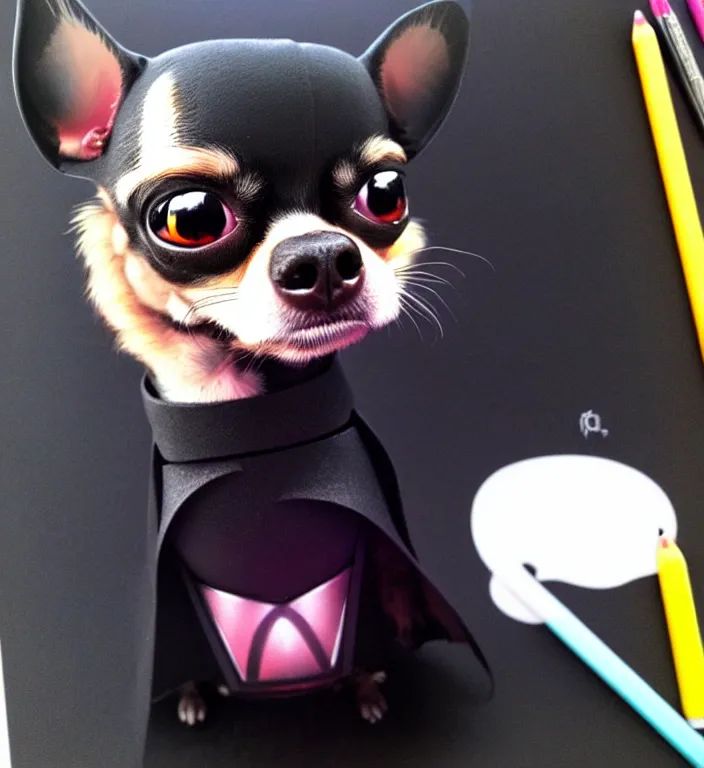 Image similar to chihuahua as darth vader, by artgerm