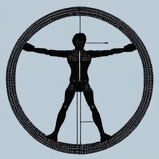 Prompt: the vitruvian man as a lego figure