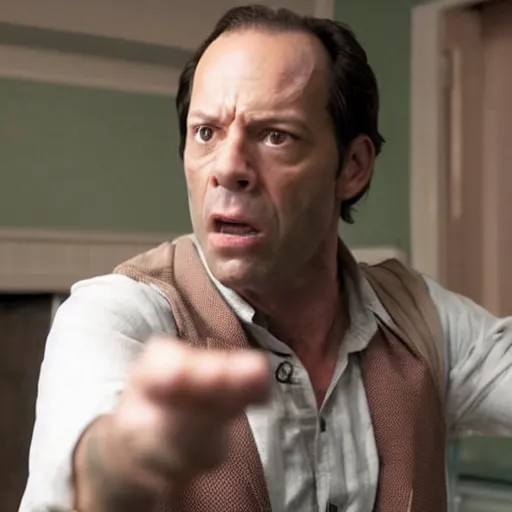 Image similar to a screen still of phil spencer in a horror scene from the movie the conjuring