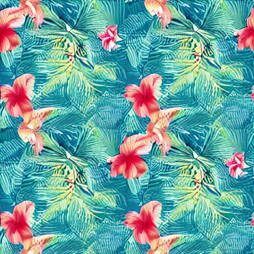 Image similar to exquisite fresh tropical print with beautiful and high resolution elements developed into seamless patterns